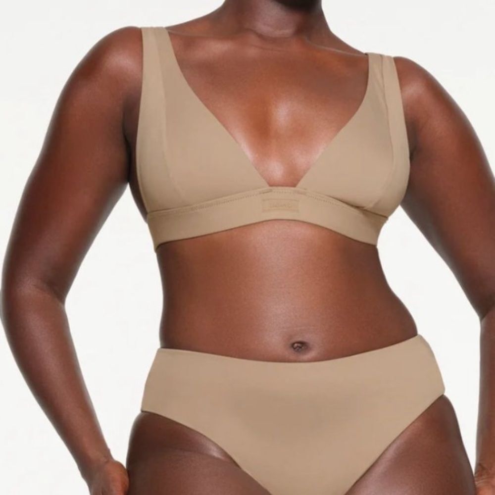 Skims Dessert Signature Plunge Logo Bikini Swim Top Size 3XL